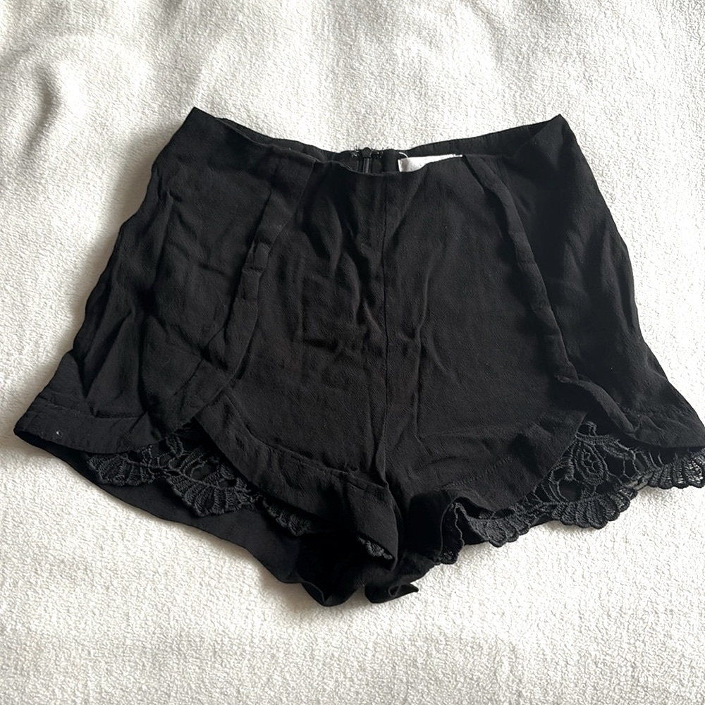 Lush High Rise Shorts with Crochet Trim